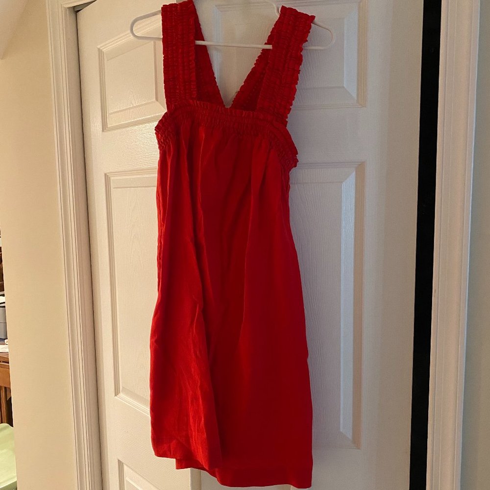 Everlane smocked linen dress